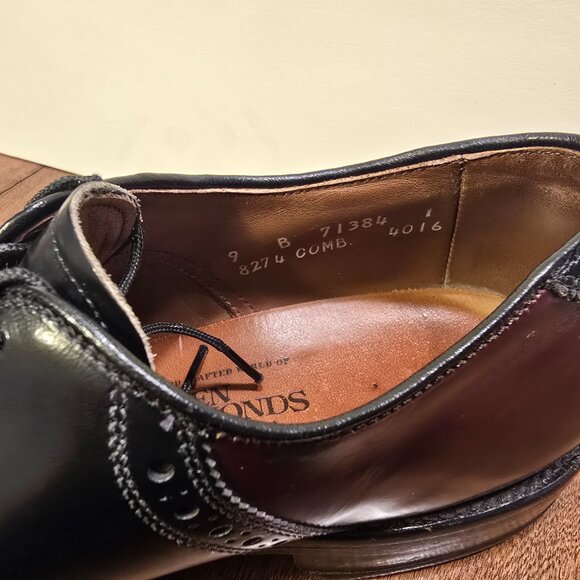 ALLEN EDMONDS Polo Men's Size 9B Two Tone Oxblood Saddle Dress Shoes Made in USA - Picture 5 of 15